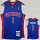 2008/09 Pistons IVERSON #1 Blue Retro Top Quality Hot Pressing NBA Jersey