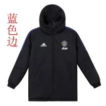 22/23 Man Utd Black Hooded Cotton Coat Blue Edge (蓝色边) 棉衣