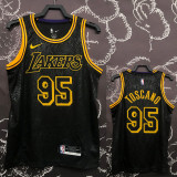 LAKERS TOSCANO #95 Snake skin Black Top Quality Hot Pressing NBA Jersey