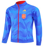 2023 Spain Blue & Red Double Sided Windbreaker (双面风衣)(刺绣)