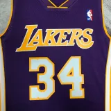 2000 LAKERS O‘NEAL #34 Purple Retro Top Quality Hot Pressing NBA Jersey(V领)