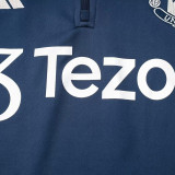 24/25 Man Utd Sapphire Blue Kids  Half Pull Tracksuit  (儿童、半拉链)