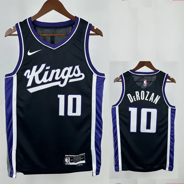 23/24 Kings DEROZAN #10 Black Away Top Quality Hot Pressing NBA Jersey