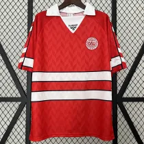 1988 Denmark Home Red  Retro  Soccer Jersey