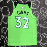Timberwolves TOWNS #32 Fluorescent Green Top Quality Hot Pressing NBA Jersey