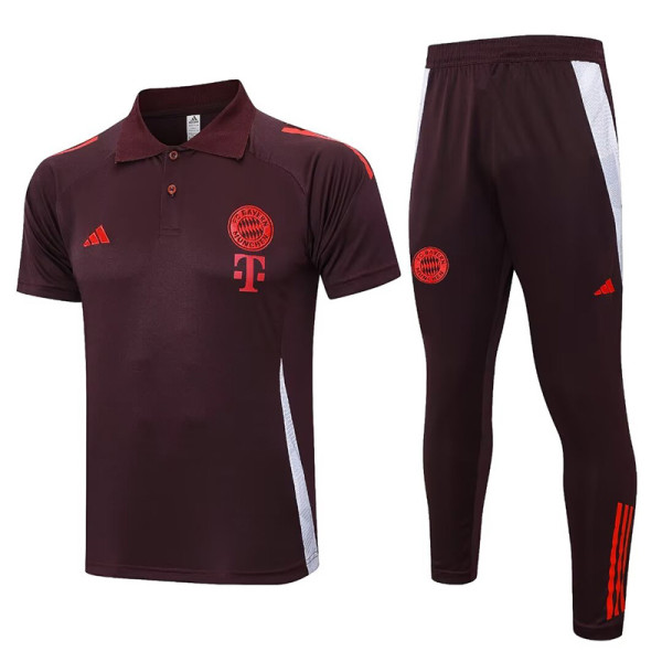 24/25 Bayern Red Polo Collar Pants Set(C1119)