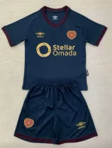 24/25 Heart of Midlothian Third  Kids Soccer Jersey(儿童套装）