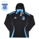 24/25 Argentina Black Hooded Windbreaker(蓝标）