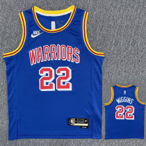 Warriors WIGGINS #22 Blue 75th Anniversary Retro NBA Jersey