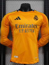 24/25 RMA  Away  Long Sleeve Player Version Soccer Jersey(长袖）