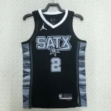 22/23 SA Spurs LEONARD #2 Black Top Quality Hot Pressing NBA Jersey (Trapeze Edition)