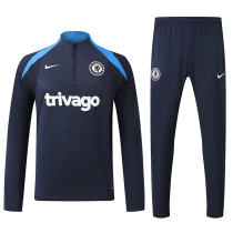 24/25 CHE Sapphire Blue Player version Half Pull Tracksuit  (球员版、半拉链)