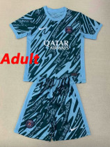 24/25  PSG Lake Blue Goalkeeper Suit Fans  Soccer Jersey（成人）