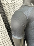 24/25  Algeria Grey Black Player Version Soccer Jersey（黄色队标）