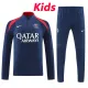 24/25  PSG Royal blue Kids Half Pull Tracksuit  (童装、半拉链)