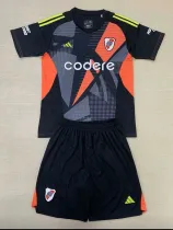 24/25 River Plate Black Goalkeeper  Kids Jerseys