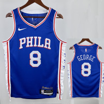 22/23 76ERS GEORGE  # 8 Blue Away Top Quality Hot Pressing NBA Jersey客场