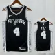 Sa Spurs FOX #4 Black Top Quality Hot Pressing NBA Jersey