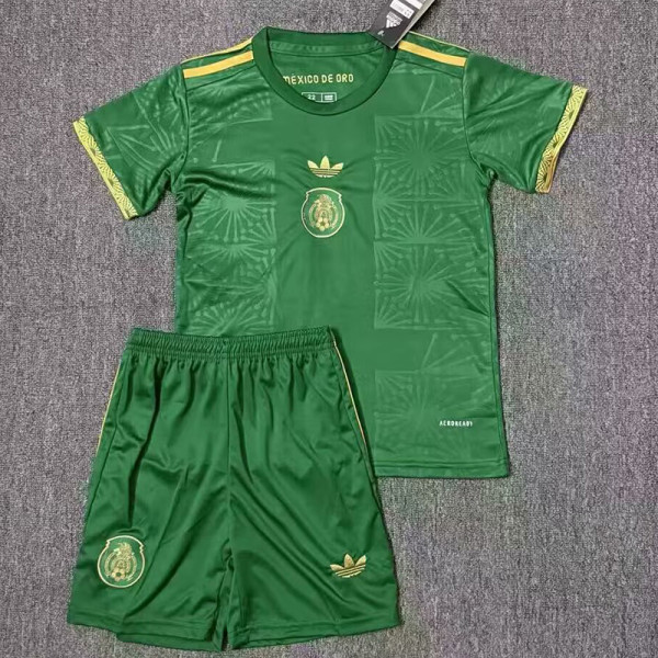 25/26  Mexico Green Gold Cup Kids Soccer Jersey