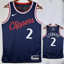 24/25 Clippers LEONARD #2 Navy Blue Away Top Quality Hot Pressing NBA Jersey