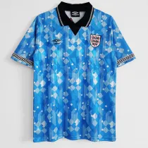 1990 England Away Blue Retro Soccer Jersey