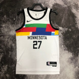 22/23 TIMBERWOLVES GOBERT #27 White City Edition Top Quality Hot Pressing NBA Jersey