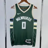 22/23 BUCKS LILLARD #0 Away Green Top Quality Hot Pressing NBA Jersey(V领)
