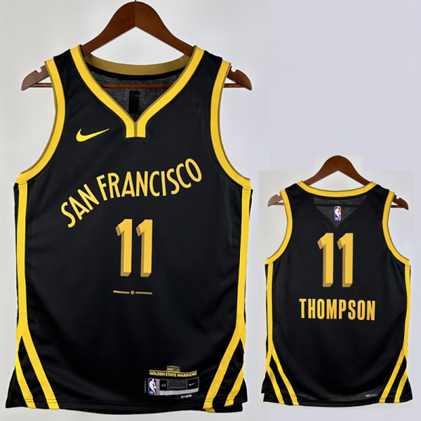23/24 WARRIORS THOMPSON #11 Black City Edition Top Quality Hot Pressing NBA Jersey (V领)