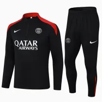 24/25 PSG Black&Red Collar Half Pull Tracksuit  (半拉链)