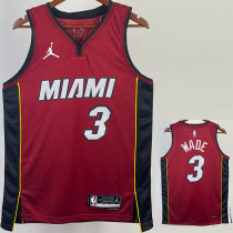 22/23 HEAT WADE #3 Red Top Quality Hot Pressing NBA Jersey (Trapeze Edition) 飞人版