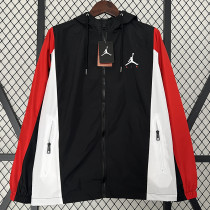 2024 New Jordon Tricolor Windbreaker(黑红白三色、连帽）