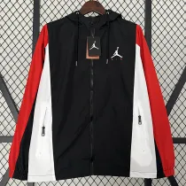 2024 New Jordon Tricolor Windbreaker(黑红白三色、连帽）