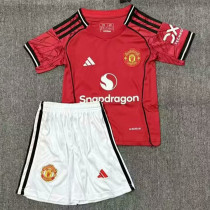 25/26 Man Utd Home Kids Soccer Jersey