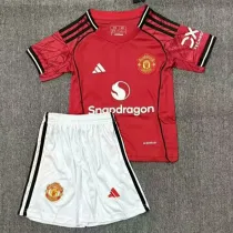 25/26 Man Utd Home Kids Soccer Jersey