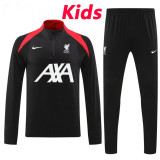 24/25 LIV Black Kids Half Pull Tracksuit  (童装、半拉链)