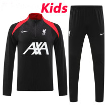 24/25 LIV Black Kids Half Pull Tracksuit  (童装、半拉链)