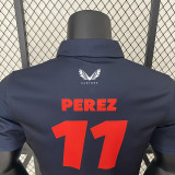 2024 F1 Red Bull #11 Royal Blue Polo Racing Suit (有领11号车)