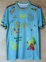 25/26 Ajax Graffiti Light Blue Fans Soccer Jersey