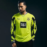 25/26 Dortmund  Fluorescent Green Long Sleeve Fans Soccer Jersey