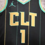 22/23 HORNETS BALL #1 Black City Edition Top Quality Hot Pressing NBA Jersey