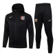 24/25 BAR Black Hooded  Tracksuit(Add Fluff)  (连帽加绒F603)