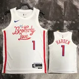 22/23 76ERS HARDEN #1 White City Edition Top Quality Hot Pressing NBA Jersey