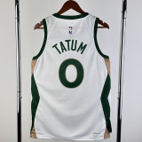 23/24 CELTICS TATUM #0 White City Edition Home Top Quality Hot Pressing NBA Jersey