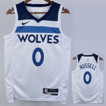 22/23 Timberwolves RUSSELL #0 White Top Quality Hot Pressing NBA Jersey