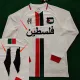 24/25 Palestine White Arabic Version Long Sleeve Fans Soccer Jersey