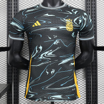 24/25 Argentina Black Water Pattern  Player Version Soccer Jersey