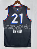 20/21 76ERS ENBID  # 21 Royal Blue (City Edition) Top Quality Hot Pressing NBA Jersey城市版
