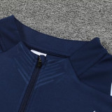 24/25 RMA Sapphire Blue Player version  Half Pull Tracksuit  (球员版、半拉链)