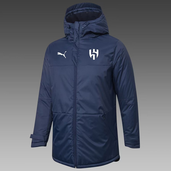 24/25 Al Hilal Royal Blue Hooded Cotton Coat 连帽棉衣