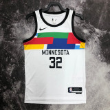 22/23 TIMBERWOLVES TOWNS #32 White City Edition Top Quality Hot Pressing NBA Jersey